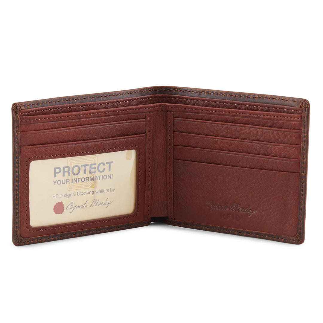 BRAND LEATHER Men's Genuine Leather RFID Blocking Wallet - Brown Bifold - View #8