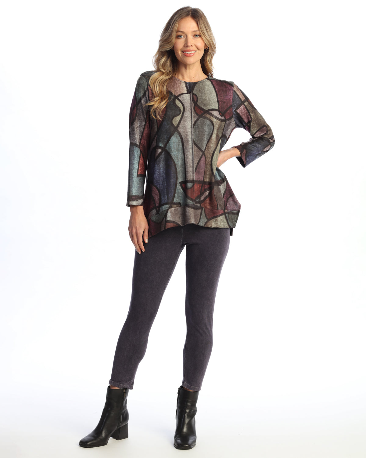 Melody French Brushed Knit Top with Side Slit – Twist Boutique