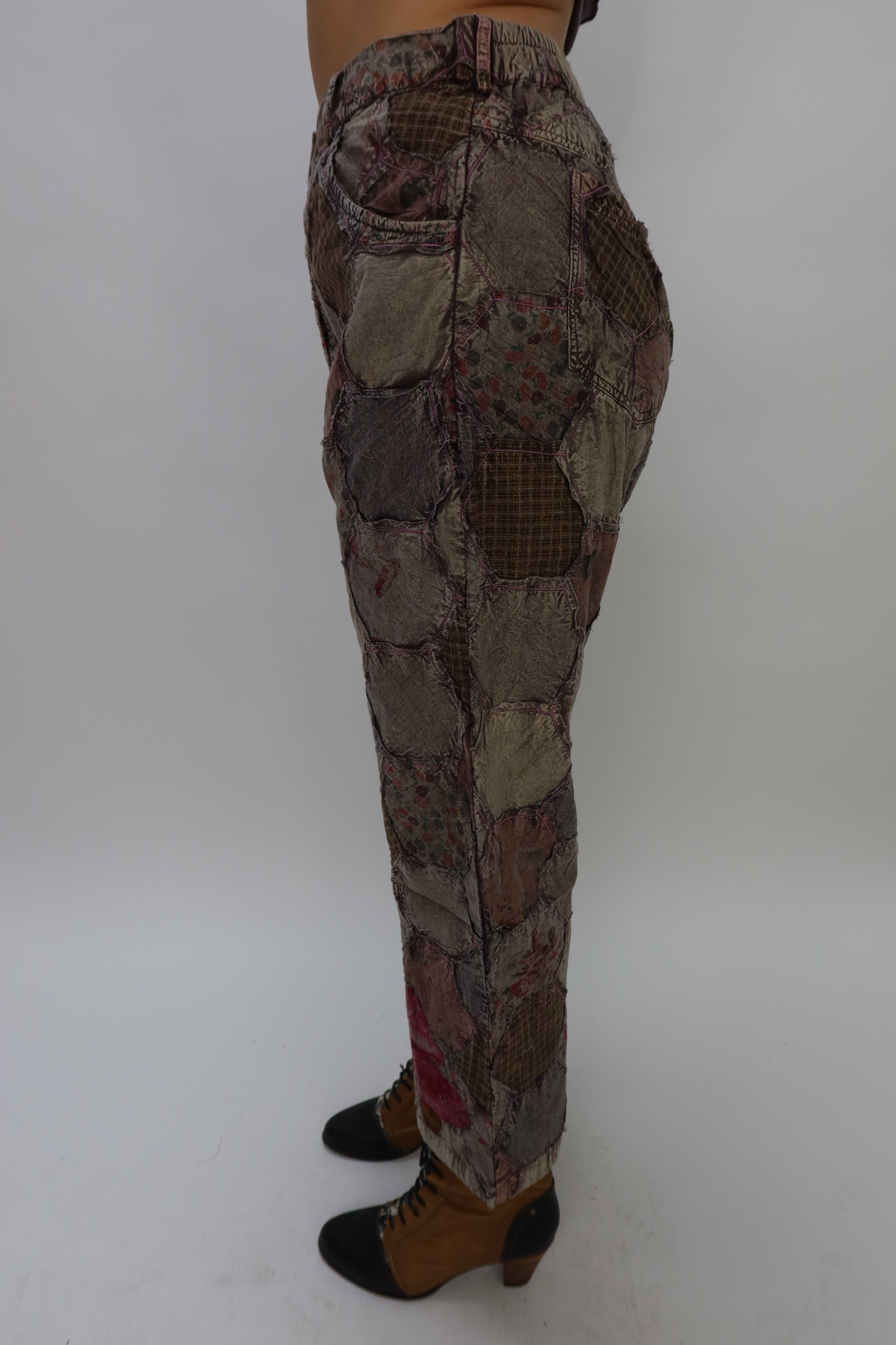 Purple Hexagons Mix Patchwork Shell Button Up Pant – Twist