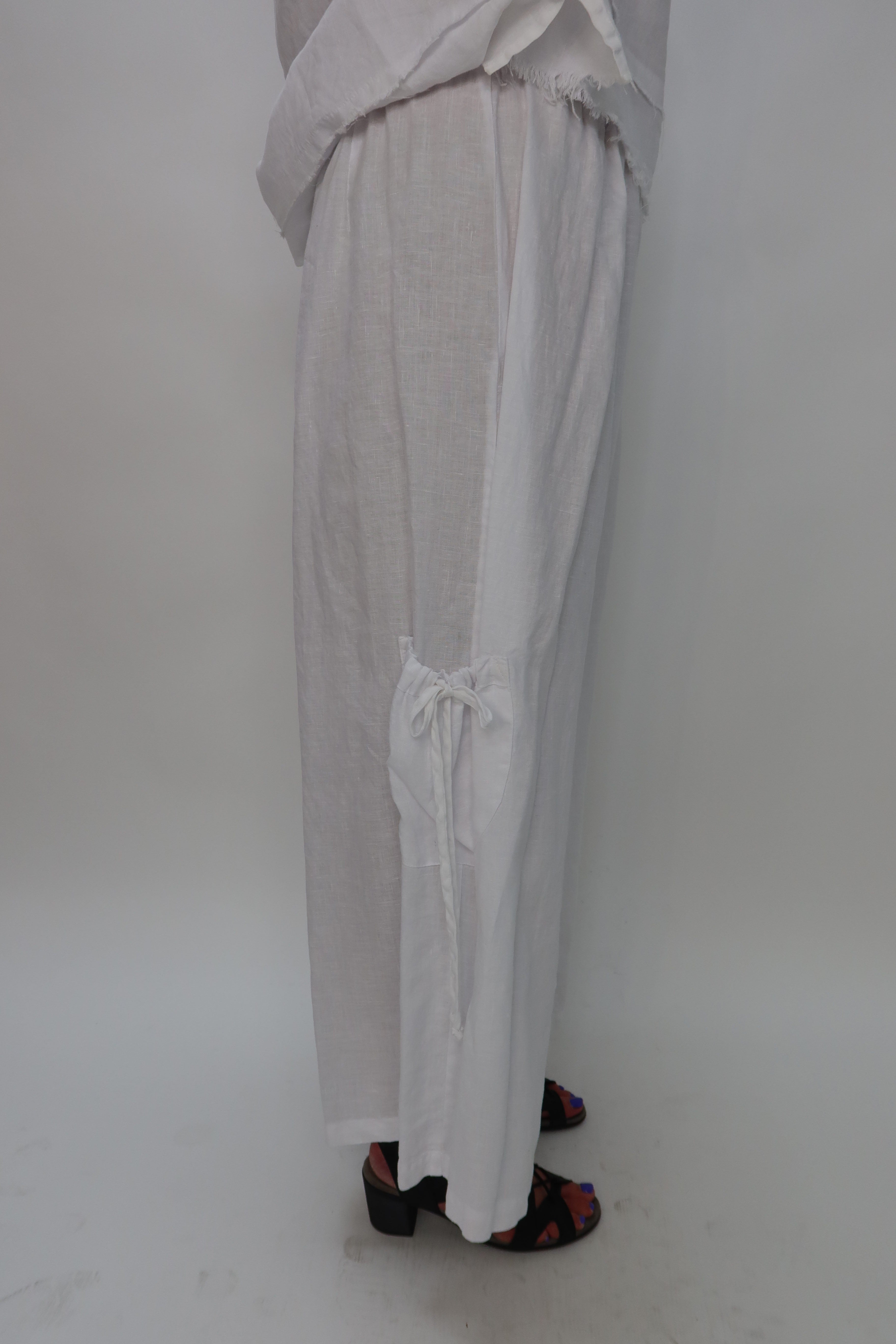 AM02496 100%LINEN SIDE POCKET TOP main image 0