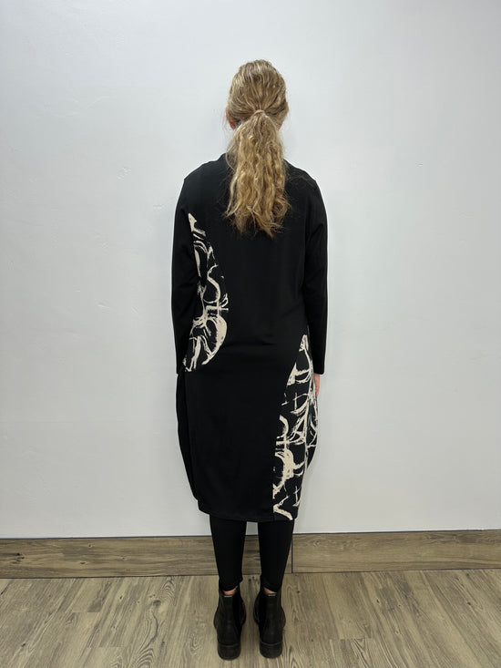 Black Long Sleeve Cowl Neck Trinity Dress