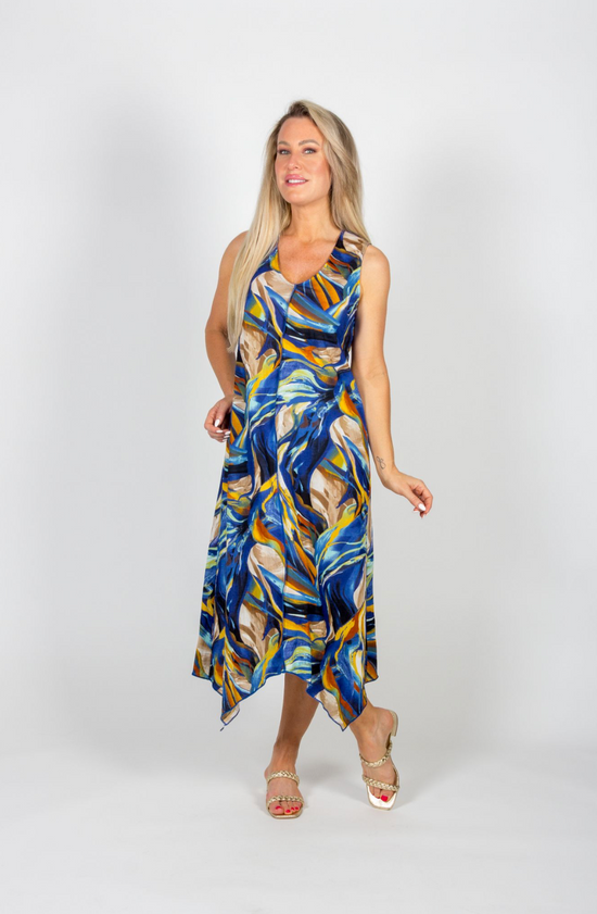 Starry Night Pattern Sleeveless Dress