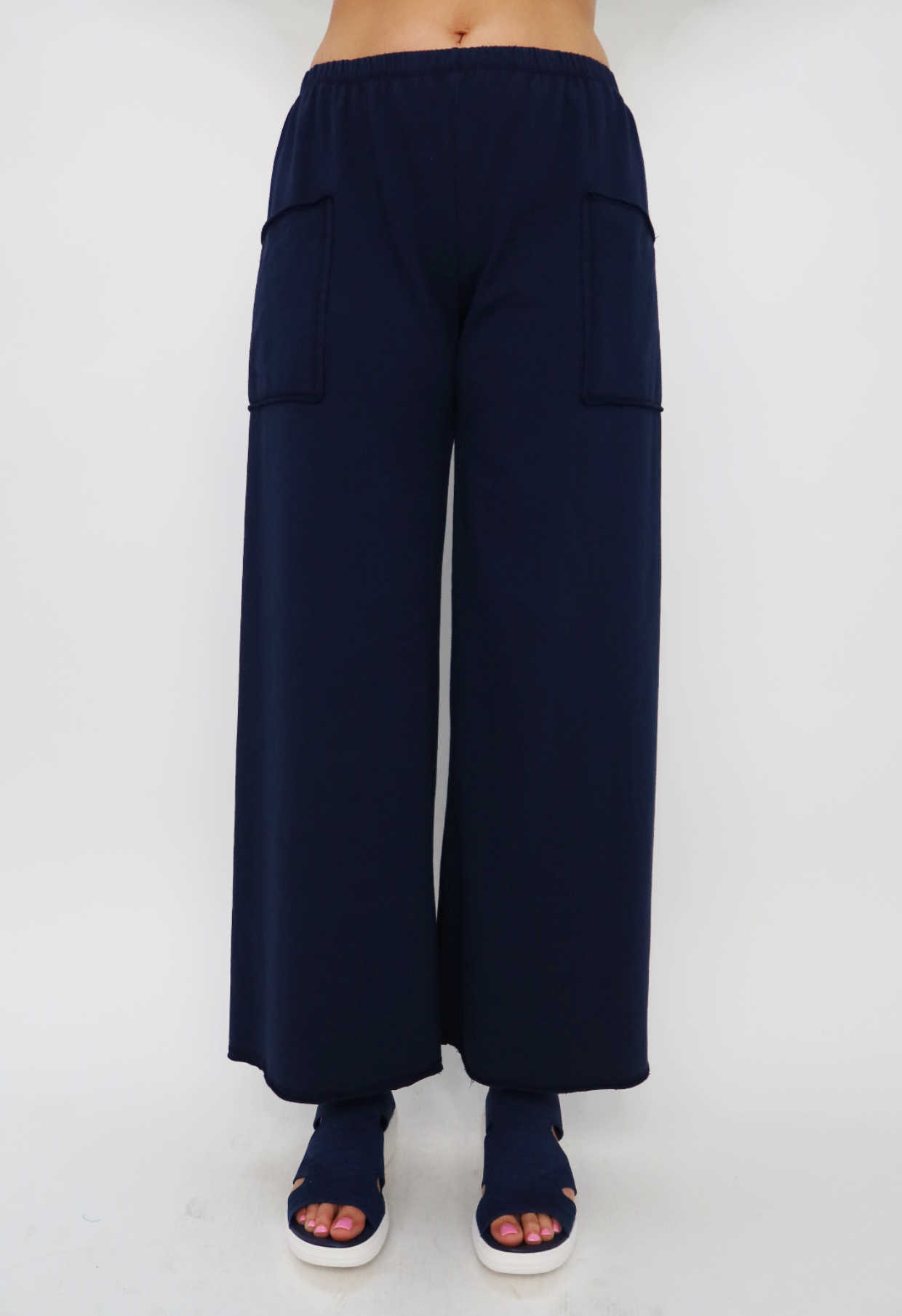パンツ RAW EDGE TWISTED WORK PANTS Navy Nebula Raw Edge Pant with Side Patch Pockets – Twist