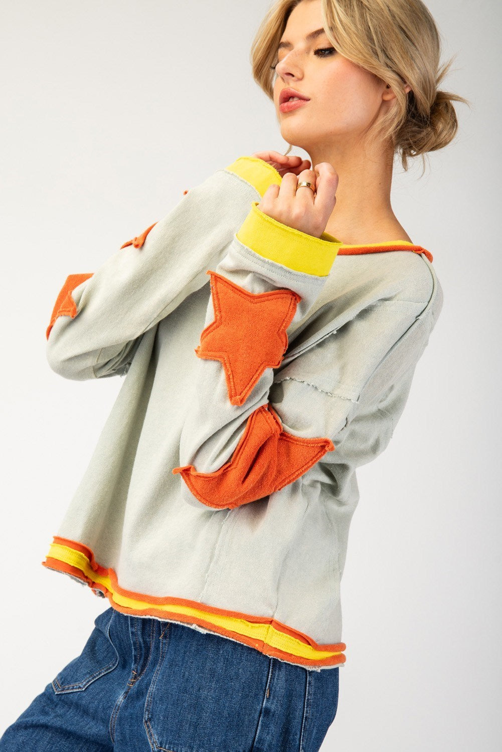SAGE + FIG Mineral Wash Star Pattern T-Shirt