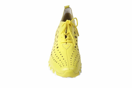 Yellow Leather Lace Shoes