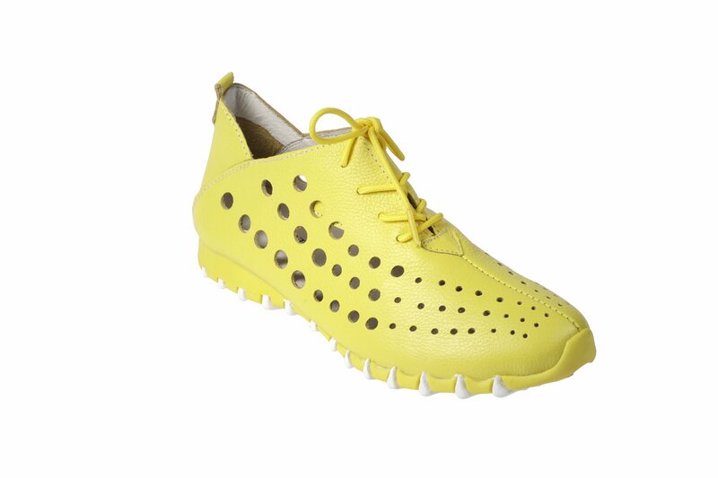 Yellow Leather Lace Shoes