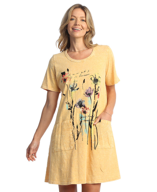 Wheat Sierra 100% Cotton Slub Dress with Linen Pockets