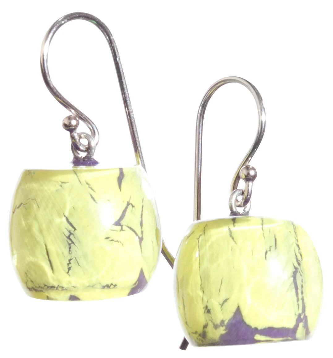 Bliss Purple Yellow Polyresin Earrings