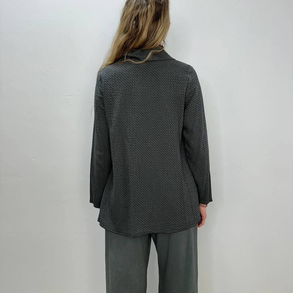 
                  
                    Iron Grey Honeycomb Mock Neck Top
                  
                