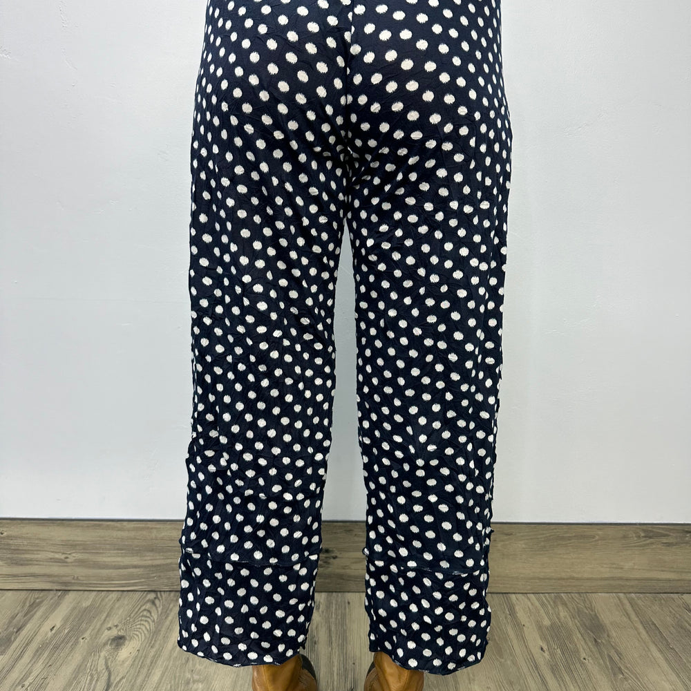 
                  
                    Navy Crinkle Dots Full Length Pant
                  
                