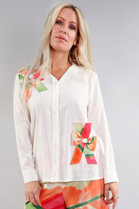 Ivory Bows Button Down Shirt