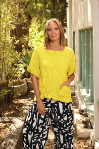 Citrus Yellow European Crush Crinkle Top
