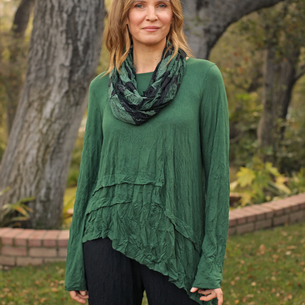 Brussel Green Asymmetrical Alessia Top