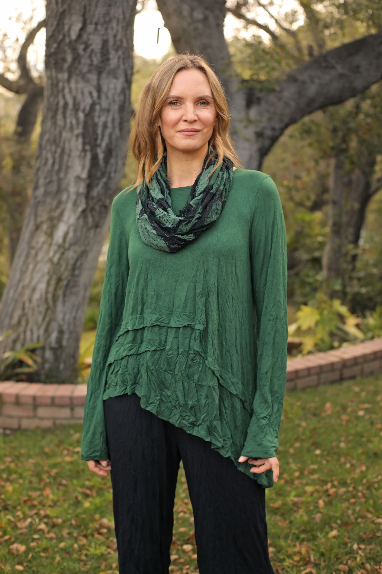 Brussel Green Asymmetrical Alessia Top