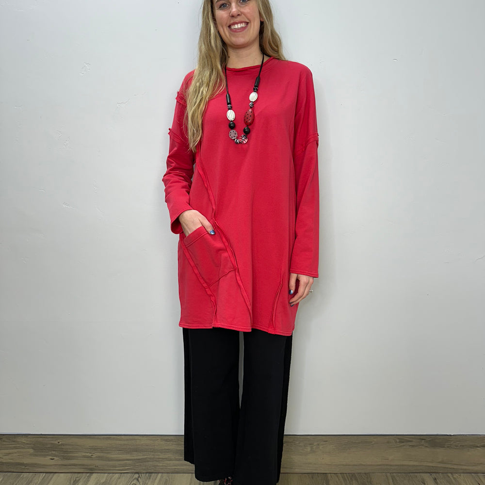 
                  
                    Cherry Red Long Sleeve Fleece Tunic
                  
                