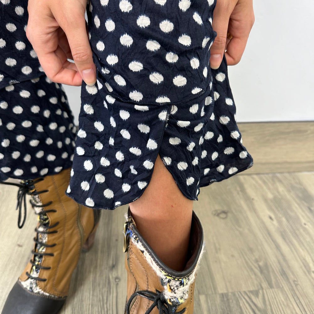 
                  
                    Navy Crinkle Dots Full Length Pant
                  
                