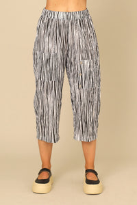 Stripe Black and White Crop Pant