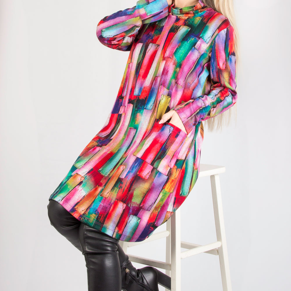 Multi Color Long Sleeve Tunic