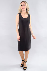 Black Double Lined Sleeveless Zip Up Dress