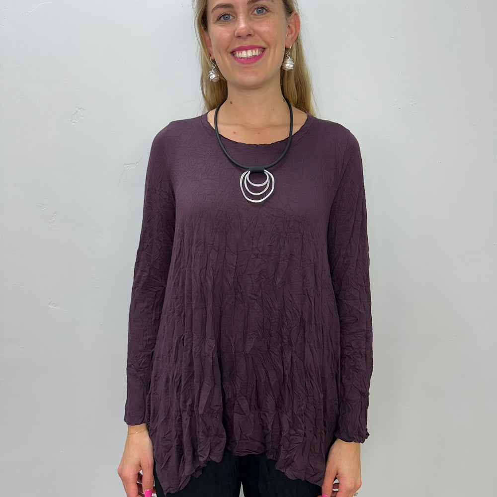 Mackenzie 3/4 Sleeve Crinkle Maple Top