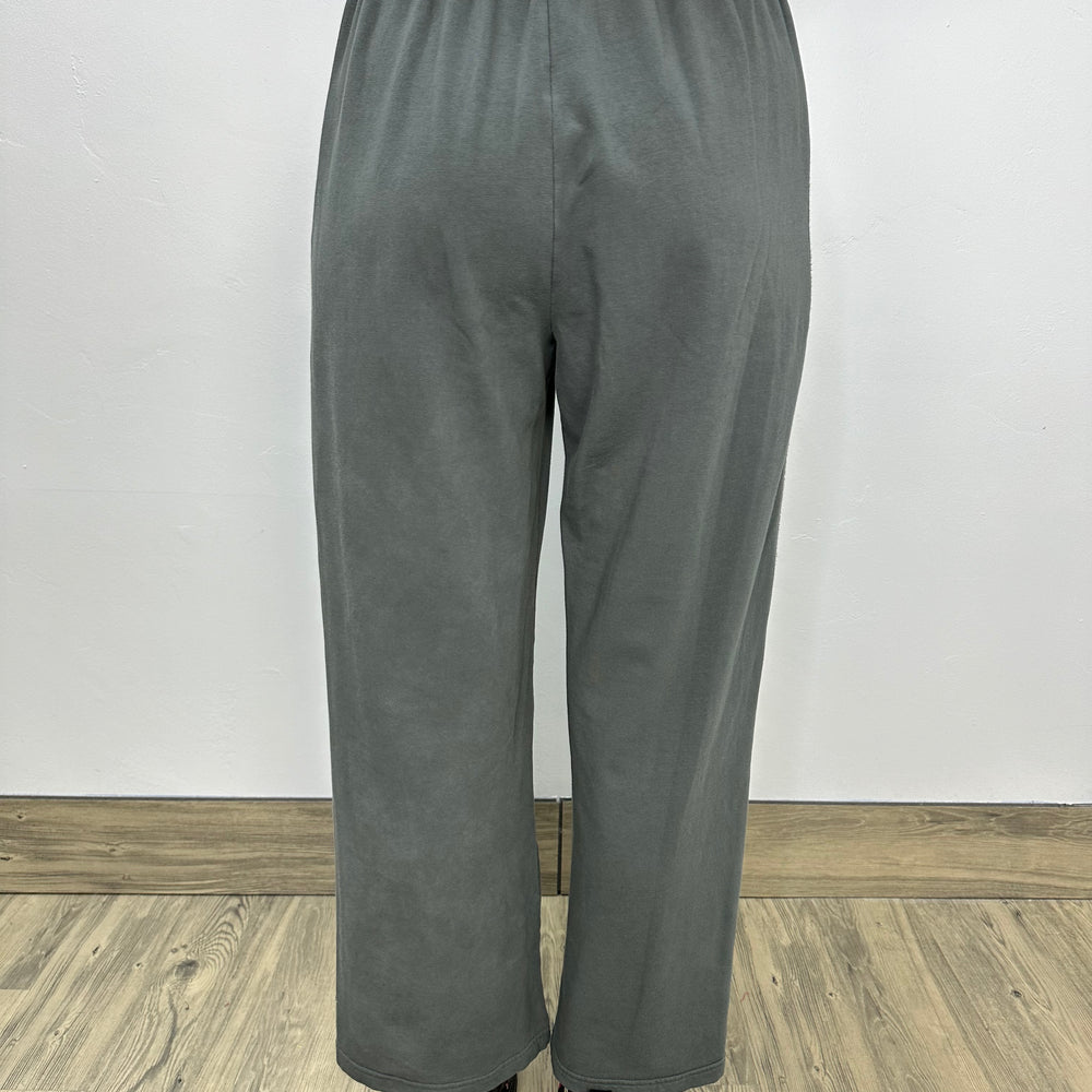 
                  
                    Wide Leg Iron Grey Fleece Pant with Pockets
                  
                