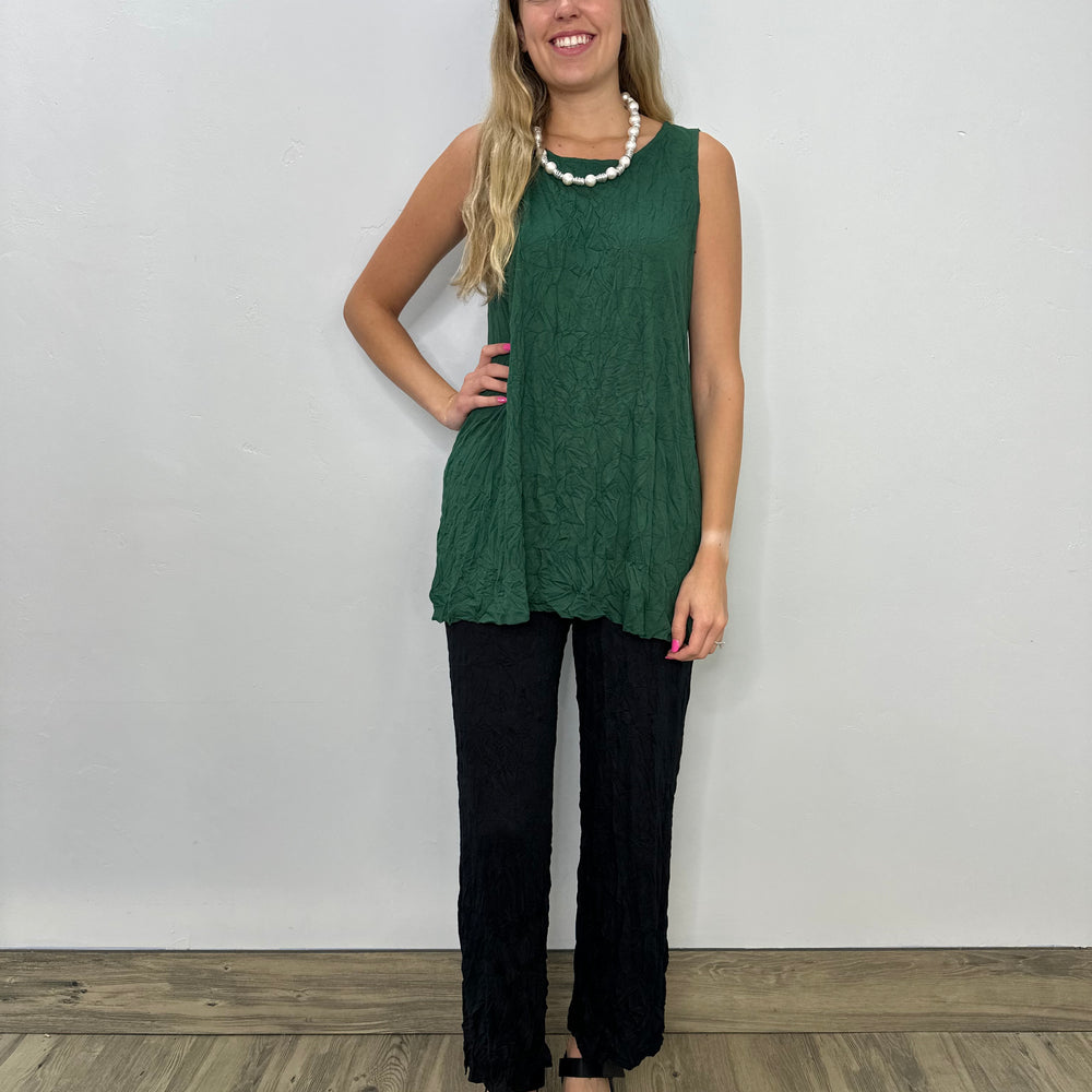 Liz Crinkle Tank - Brussel Green