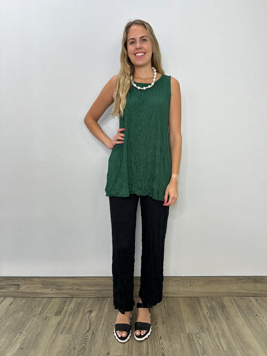 Liz Crinkle Tank - Brussel Green