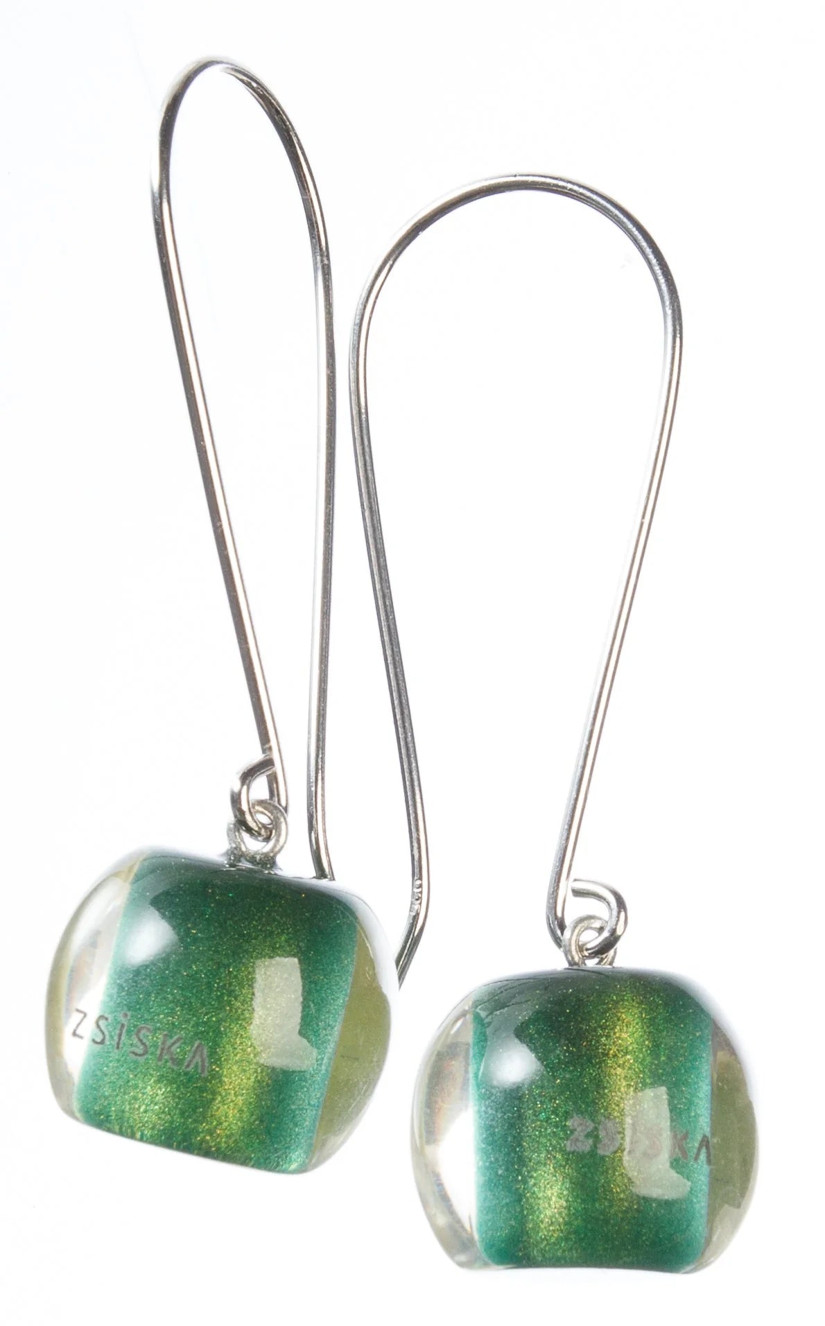 Long Green Polyresin Earring