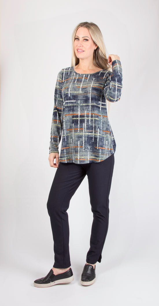 Load image into Gallery viewer, Navy and Sage Pattern Tunic
