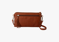 Brandy Brown Genuine Leather RFID Cross Body Bag