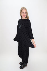 Velvet Dots 3/4 Sleeve ITY Aline Tunic
