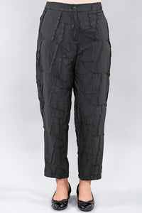 Black Textured Geometric Pant