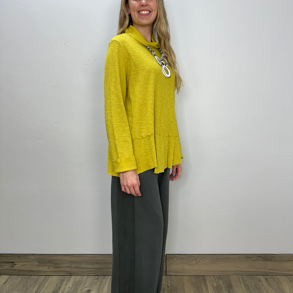 
                  
                    Tuscan Yellow Textured Long Sleeve Pleat Top
                  
                