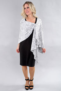Heather Gray Textured Asymmetrical Shawl
