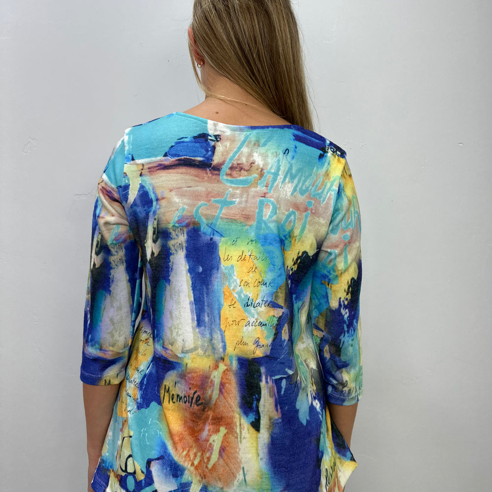 
                  
                    Artistic Painting Hacci Bushed 3/4 Sleeve Knit Tunic
                  
                