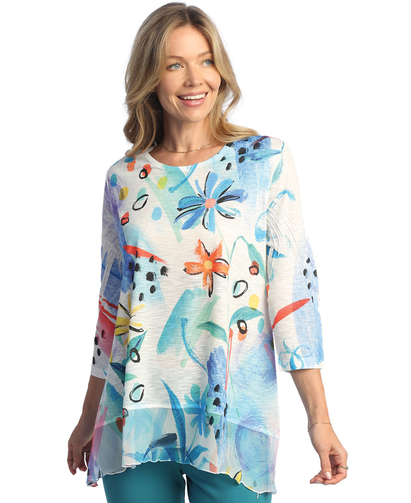 Flora Tunic with Chiffon Bottom