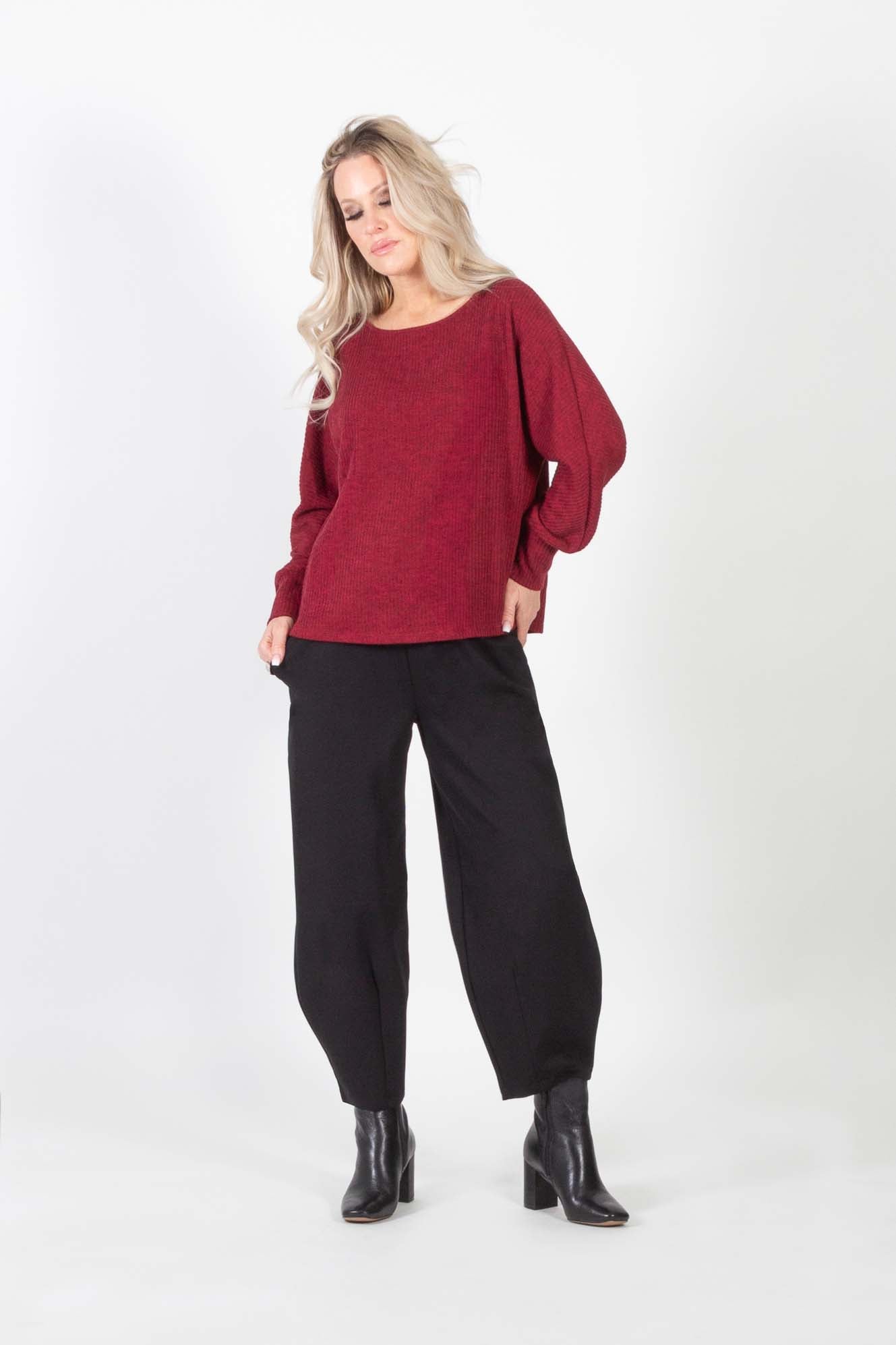 Cherry Red Long Sleeve Sweater