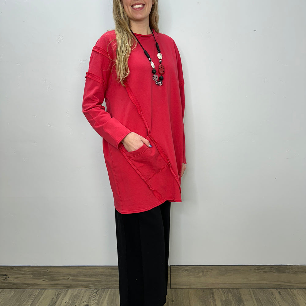 
                  
                    Cherry Red Long Sleeve Fleece Tunic
                  
                