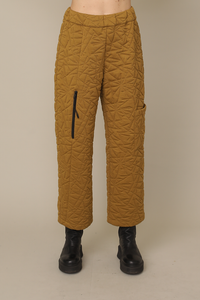 Mustard Yellow Novelty Puff Jacquard Pant