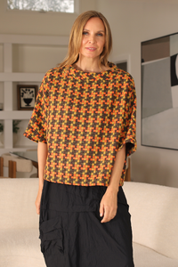 Orange and Brown Crosshatch Elbow Sleeve Topper