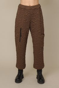 Brown Novelty Puff Jacquard Pant