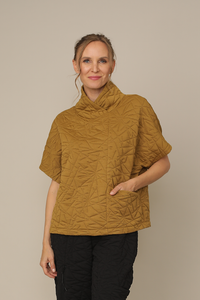 Mustard Yellow Novelty Puff Jacquard Top