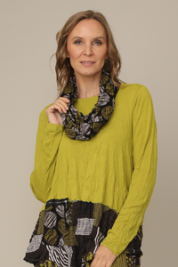 Chocolate Brown Dot Crinkle Mesh Scarf