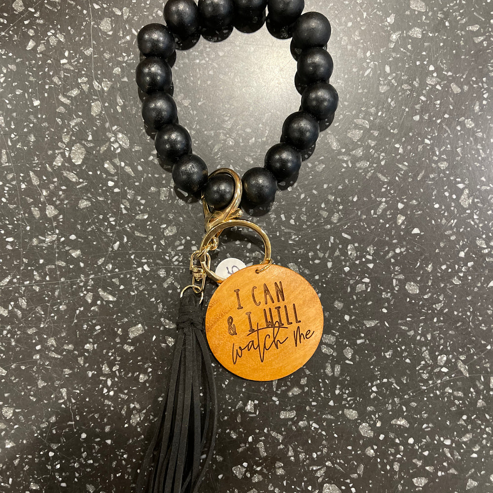 Black "I Can & I Will" Key Chain