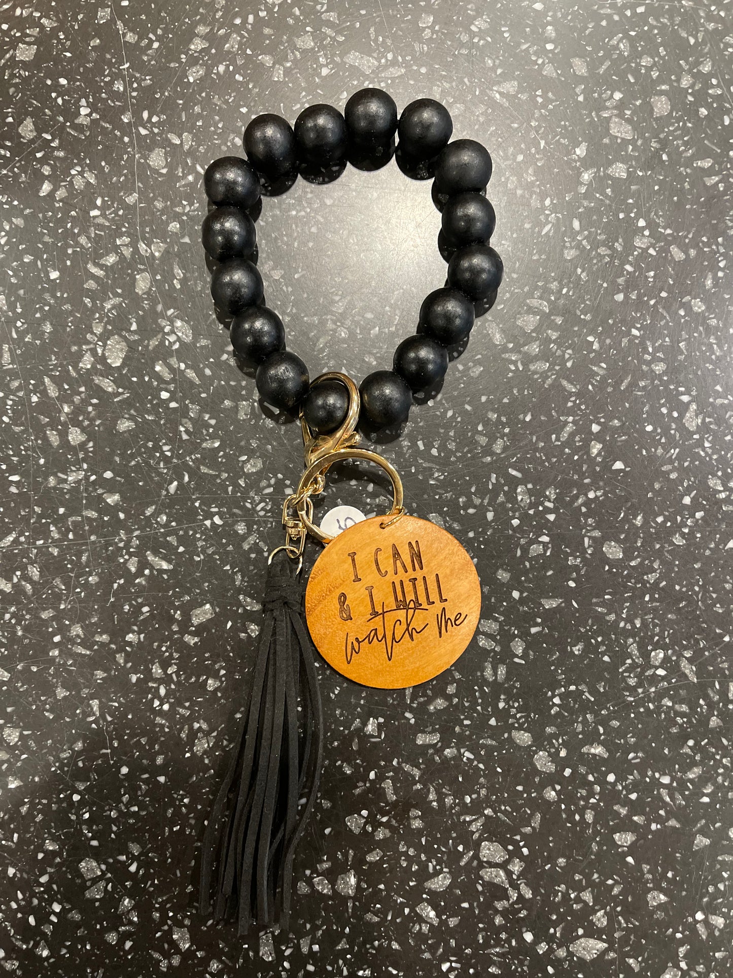 Black "I Can & I Will" Key Chain