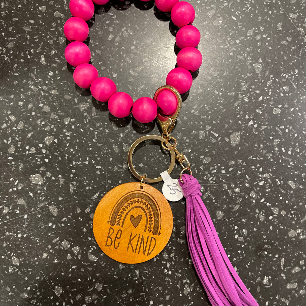 Pink "Be Kind" Key Chain