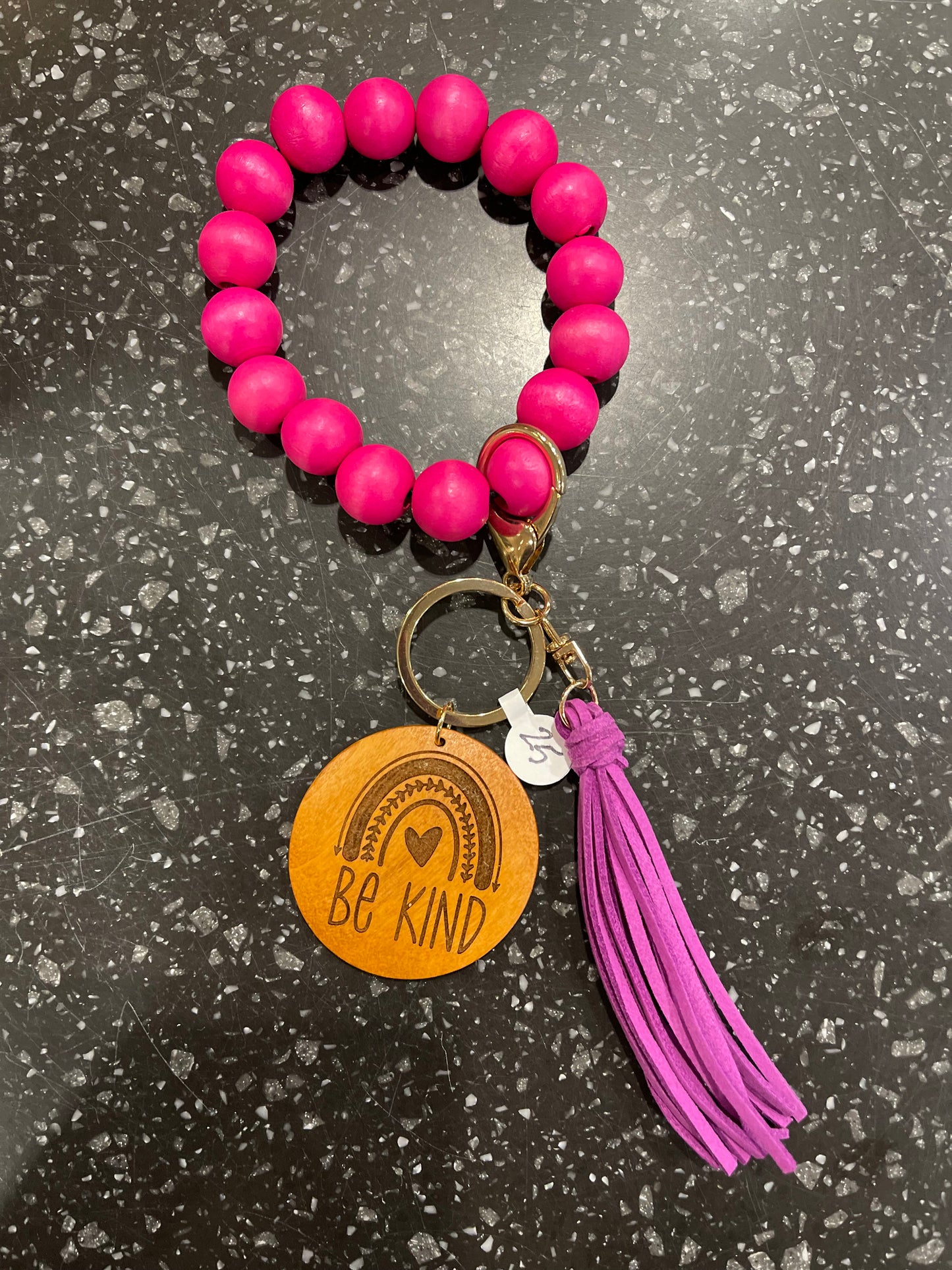 Pink "Be Kind" Key Chain