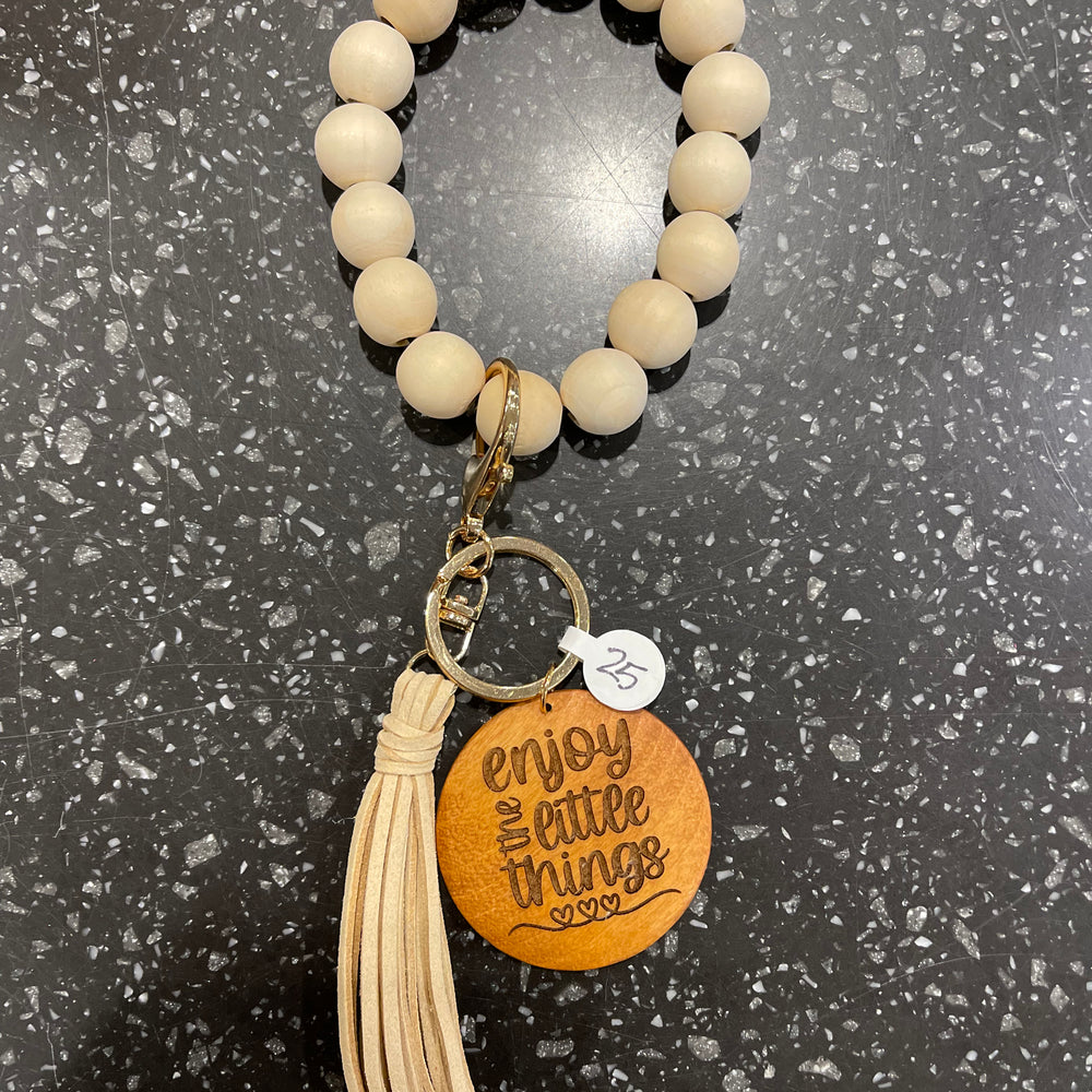 Beige "Enjoy the Little Things" Key Chain