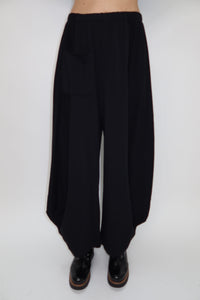 Black Flare Full Length Pants with Pockets