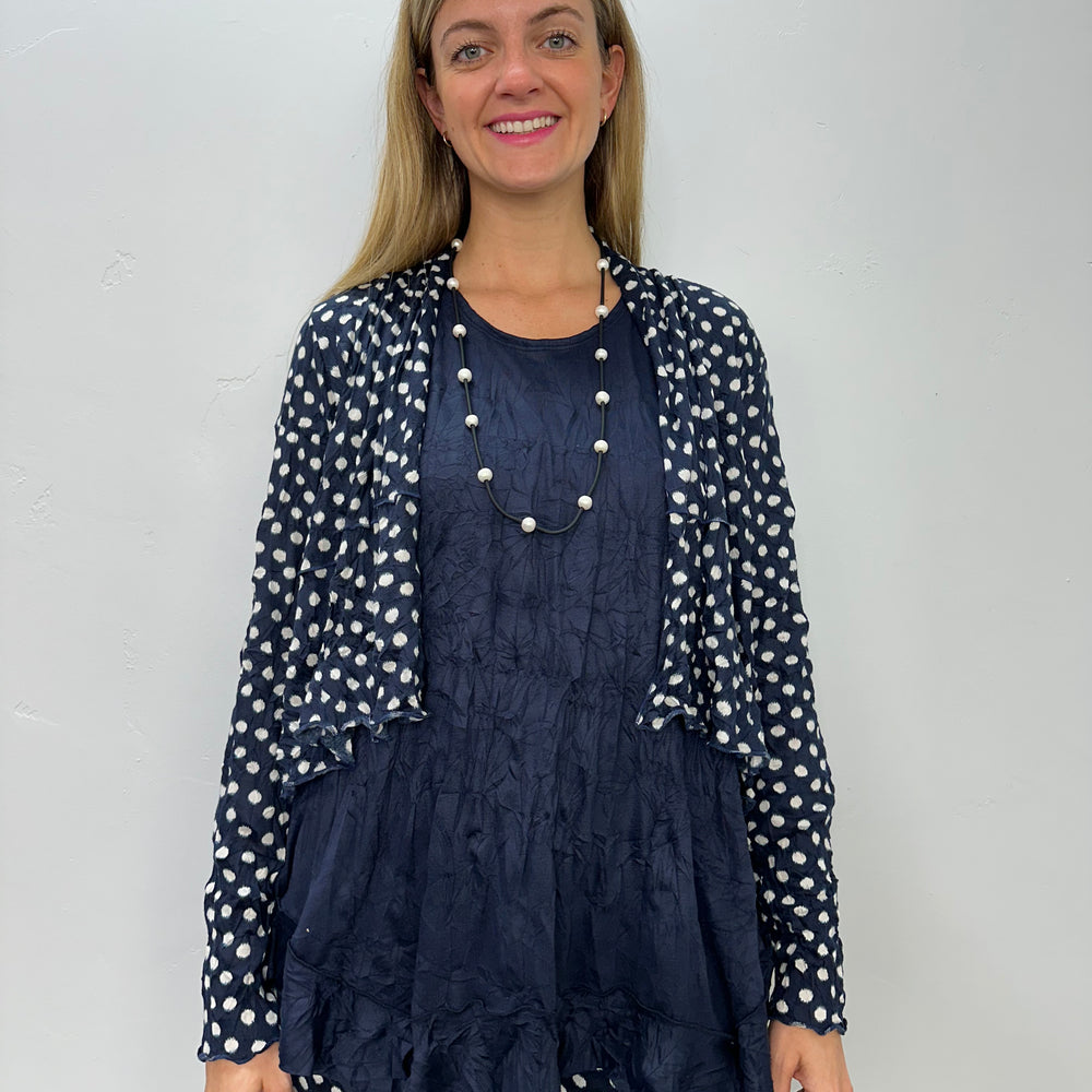 Navy Dots Shrug Cardigan